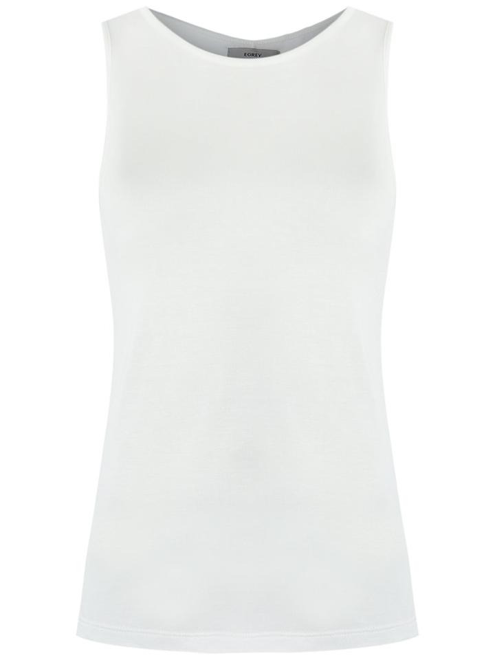 Egrey Round Neck Tank Top, Women's, Size: 40, White, Viscose