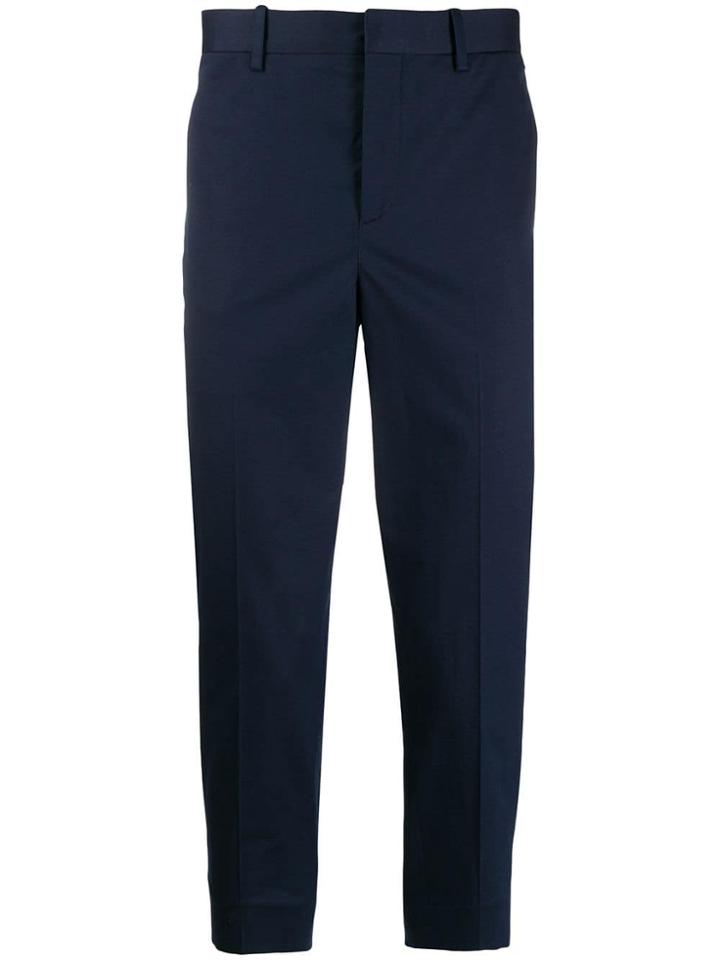 Neil Barrett Slim-fit Cropped Trousers - Blue