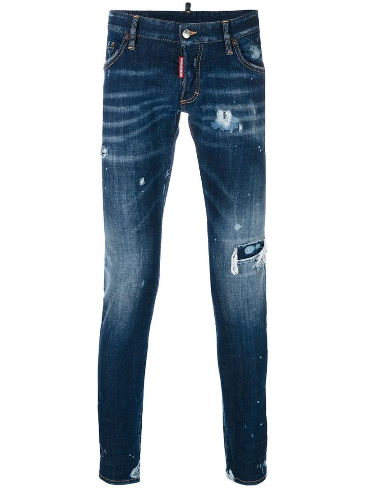 Dsquared2 - Distressed Long Clement Jeans - Men - Cotton/spandex/elastane - 52, Blue, Cotton/spandex/elastane
