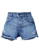 Nobody Denim Split Shorts, Women's, Size: 28, Blue, Cotton