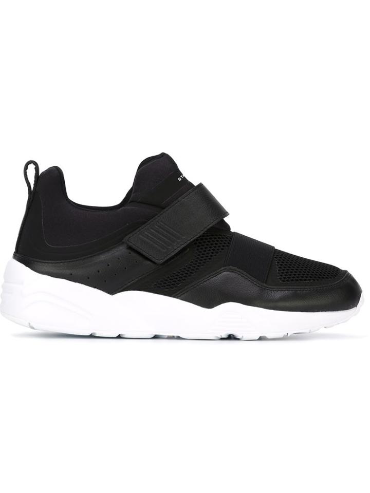 Stampd Velcro Fastening Sneakers, Men's, Size: 10.5, Black, Calf Leather/neoprene/nylon/rubber