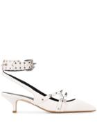 Red Valentino Studded Slingback Pumps - White