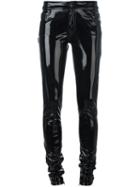 Anthony Vaccarello Vinyl Skinny Trousers, Women's, Size: 38, Black, Polyester/polyurethane