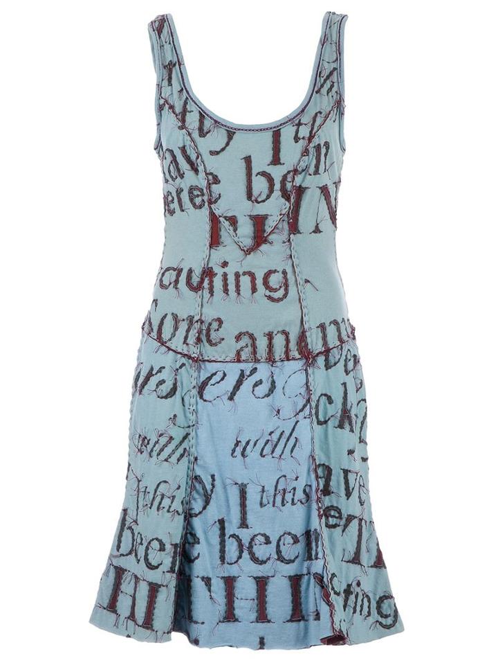 Projet Alabama Stitch Worded Detail Dress, Women's, Size: Medium, Blue, Cotton