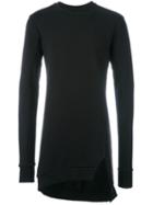 Thom Krom Asymmetric Hem Sweatshirt, Men's, Size: Large, Black, Cotton