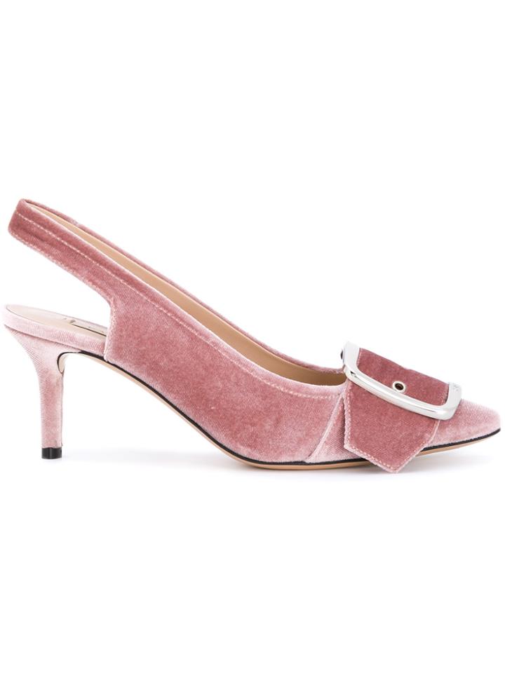 Casadei Echo Buckle Strap Pumps - Pink & Purple