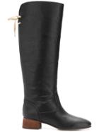 See By Chloé Back Bow Fastened Boots - Black