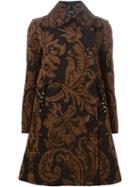Simone Rocha Floral Jacquard Coat, Women's, Size: 8, Black, Acrylic/cotton/silk/polybutylene Terephthalate (pbt)