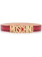 Moschino Brushed Logo Belt - Red