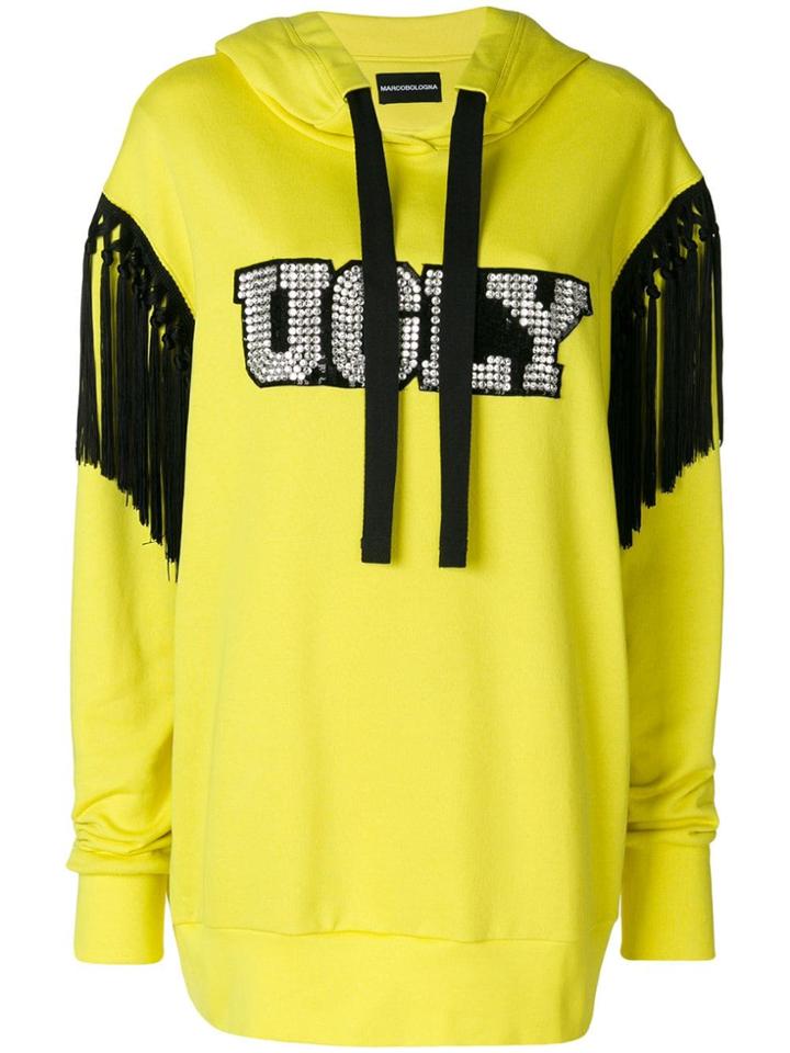 Marco Bologna Ugly Diamante And Tassel Trim Hoody - Yellow