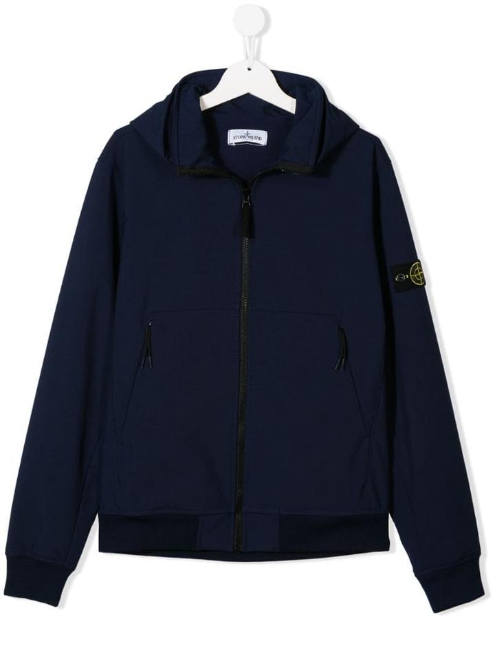 Stone Island Junior Teen Logo Patch Jacket - Blue