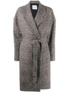 Dondup Houndstooth Print Coat - Black