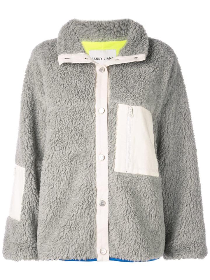 Sandy Liang Patch Trim And Pockets Jacket - Grey