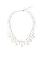Alessandra Rich Pearl Drop Crystal Necklace - White