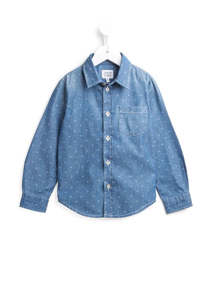 Armani Junior Monogram Denim Shirt