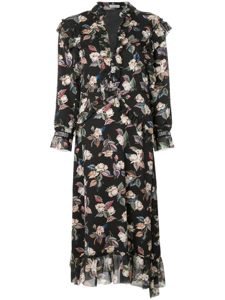 Vilshenko Floral Print Dress - Black