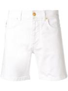 Versace High Rise Denim Shorts - White