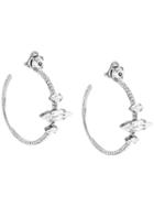 Miu Miu Crystal Oversized Clip-in Hoops - Metallic