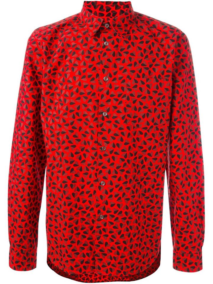 Ps By Paul Smith Heart Print Shirt, Men's, Size: Medium, Red, Cotton