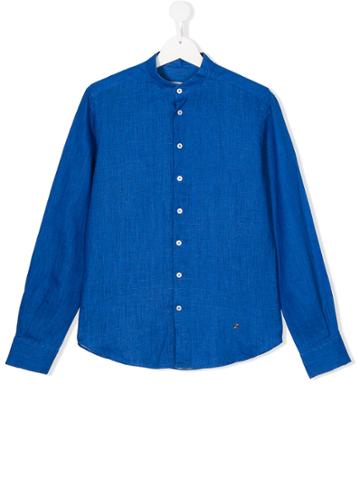 Manuel Ritz Kids Grandad Collar Shirt - Blue