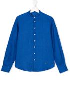 Manuel Ritz Kids Grandad Collar Shirt - Blue
