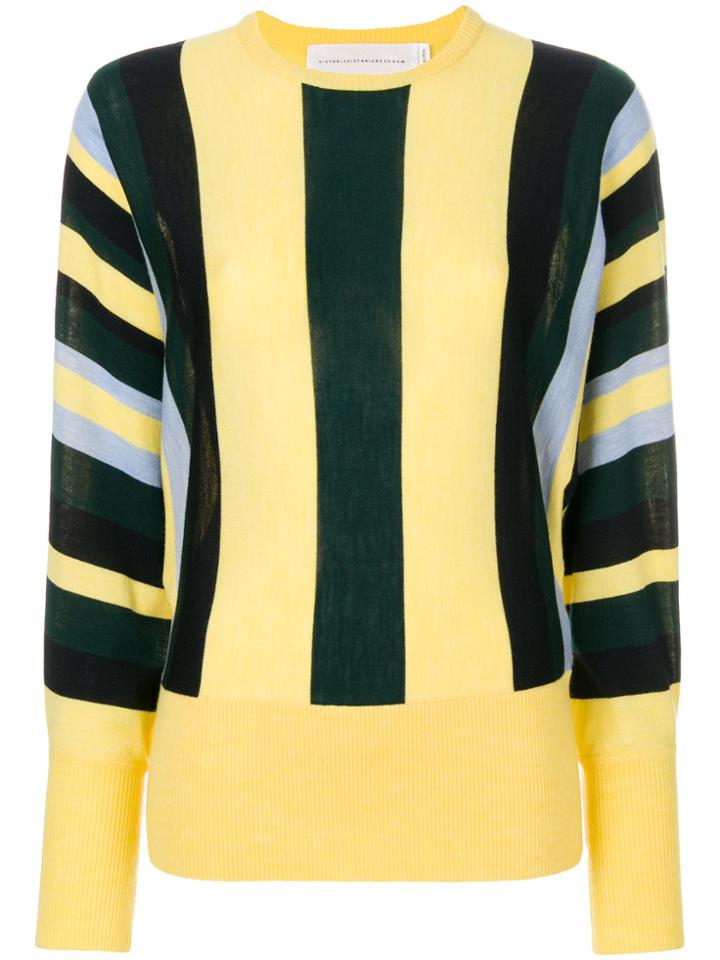 Victoria Victoria Beckham Striped Knit Jumper - Yellow & Orange