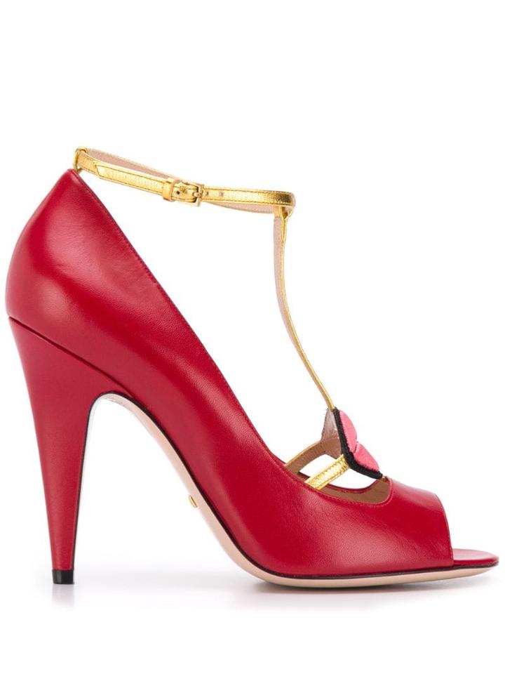 Gucci Pre-owned 2000's Embroidered Open-toe Pumps