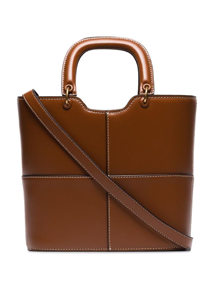 Staud Andy Leather Tote Bag - Brown