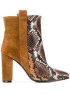 Via Roma 15 Contrast Ankle Boots - Brown