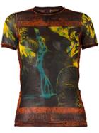 Jean Paul Gaultier Vintage Waterfall Print Sheer T-shirt - Black