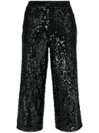 Twin-set Sequinned Cropped Trousers - Black