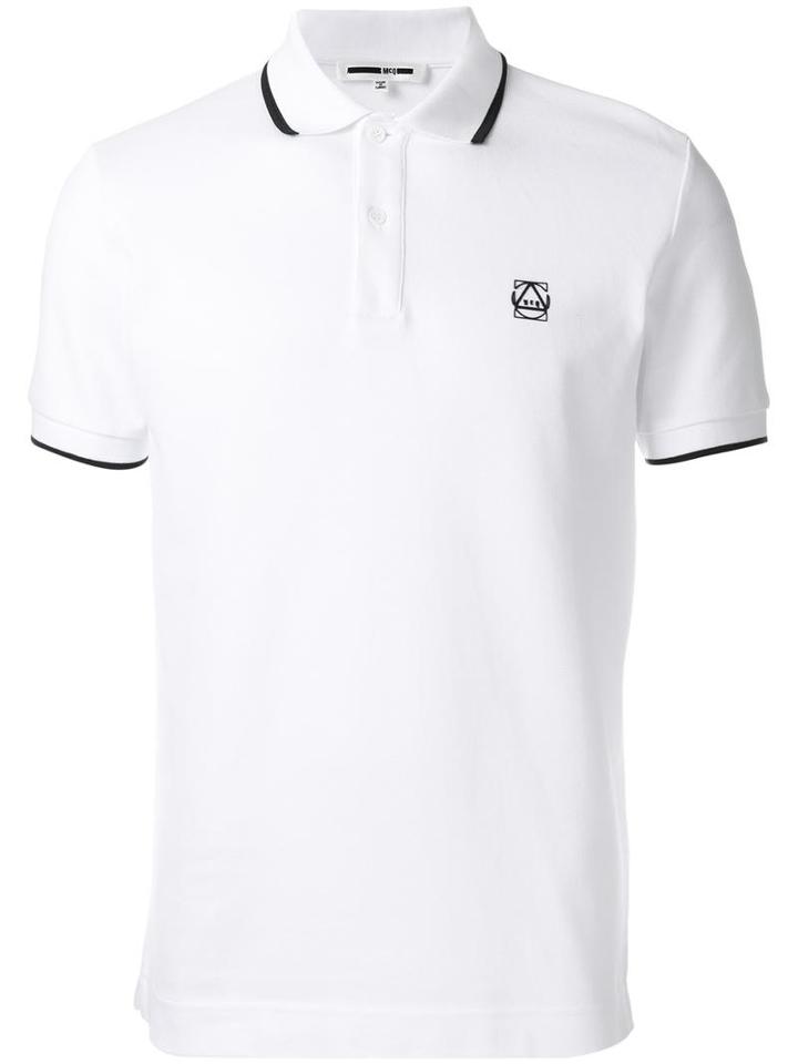 Mcq Alexander Mcqueen Logo Print Polo Shirt, Men's, Size: Small, White, Cotton
