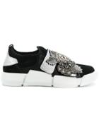 Elena Iachi Embellished Contrast Sneakers - Black