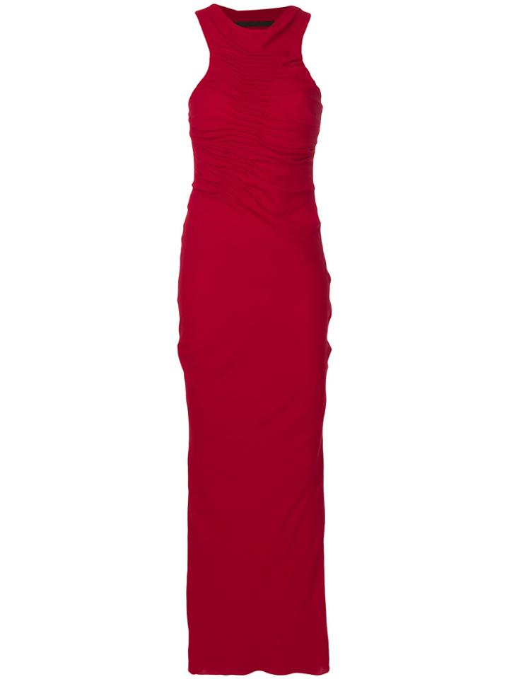 Haider Ackermann Ruched Midi Dress - Red
