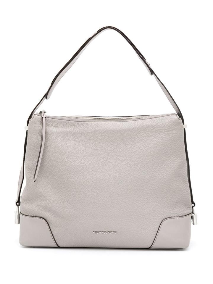 Michael Michael Kors Large Crosby Pebbled Shoulder Bag - Grey