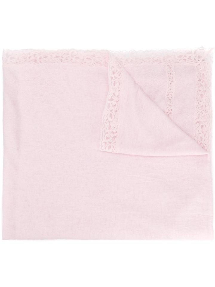 Ermanno Scervino Lace Edge Detail Scarf - Pink & Purple