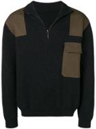 Holland & Holland Patched Zip Neck Jumper - Grey