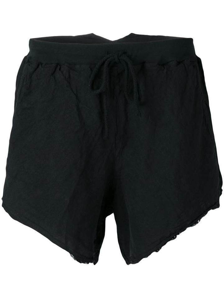 Lost & Found Rooms Over-the-knee Frayed Shorts, Men's, Size: Xs, Black, Linen/flax/cotton/spandex/elastane