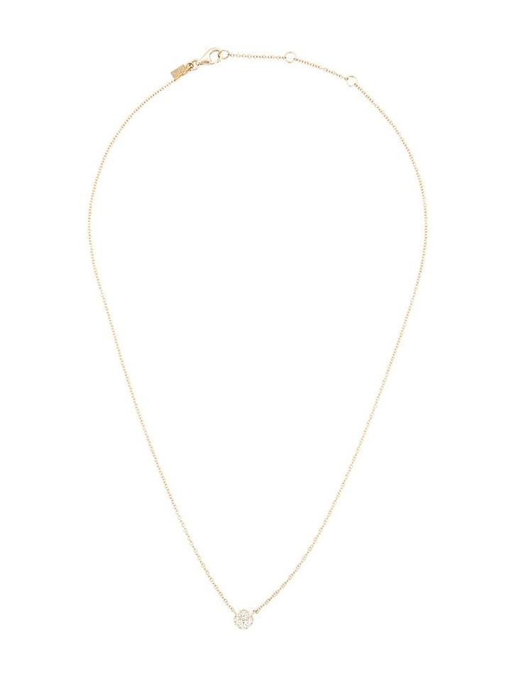 Ef Collection Full Cut Diamond Disc Necklace, Women's, Metallic