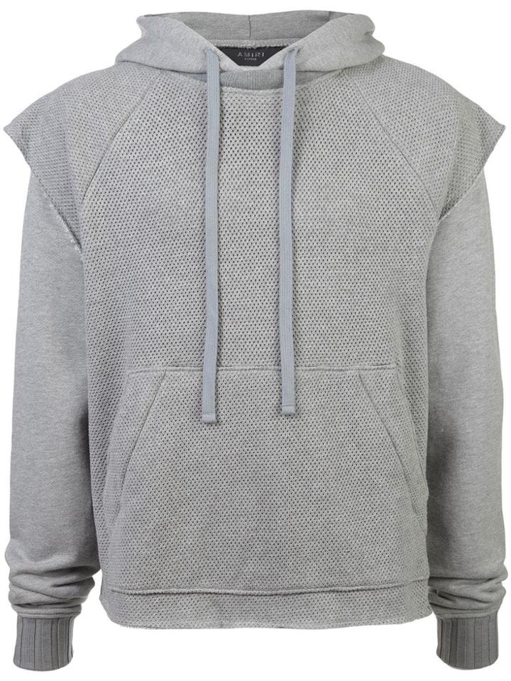 Amiri Double Layer Mesh Hoodie - Grey