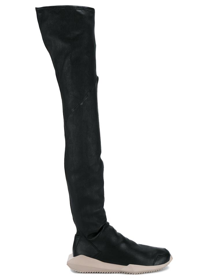 Rick Owens 'tech' Thigh-high Boots - Black