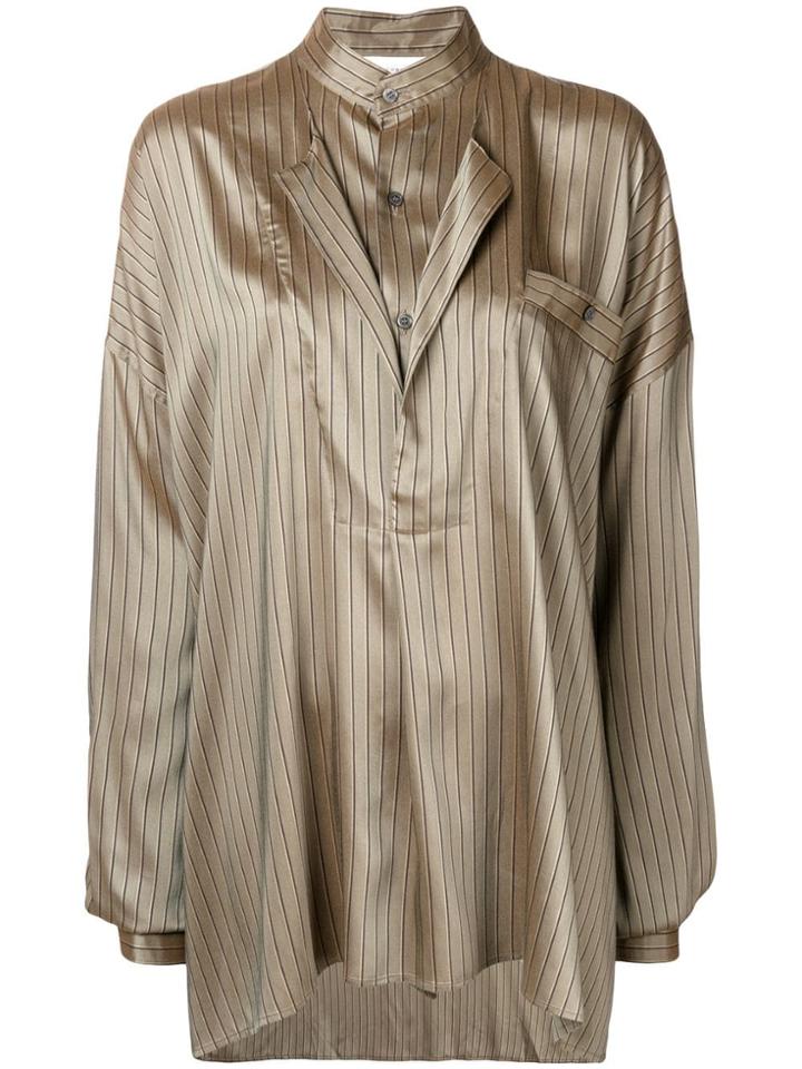 Faith Connexion Stripe Oversize Blouse - Nude & Neutrals