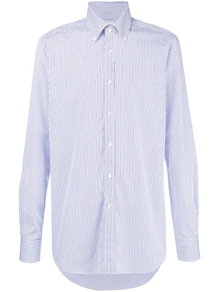 Xacus Pinstripe Button Down Shirt - White