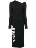 Off-white Asymmetric Shoulder Dress - Black