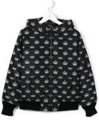 Dolce & Gabbana Kids Crown Print Hooded Jacket, Toddler Boy's, Size: 5 Yrs, Black