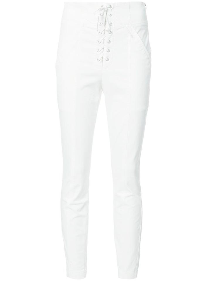 A.l.c. Kyle Trousers, Women's, Size: 6, White, Cotton/spandex/elastane