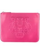 Kenzo 'tiger' Clutch, Women's, Pink/purple, Polyurethane/pvc