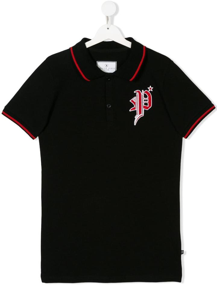 Philipp Plein Junior Teen Logo Polo Shirt - Black