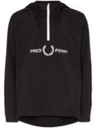 Fred Perry Embroidered-logo Hooded Jacket - Black