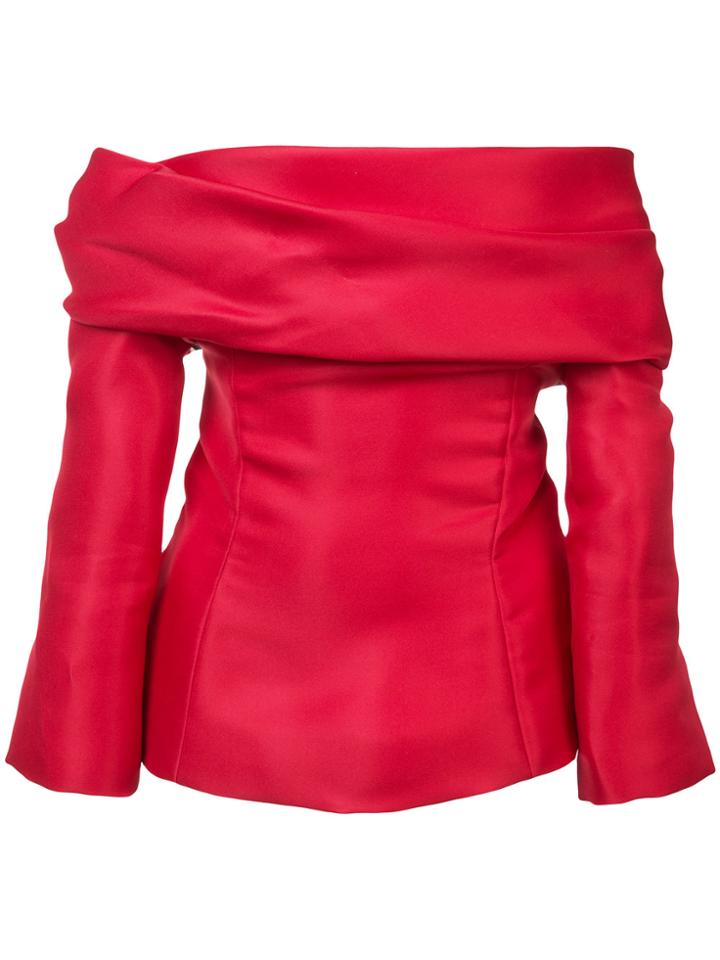 Oscar De La Renta Off-shoulder Drape Blouse - Red